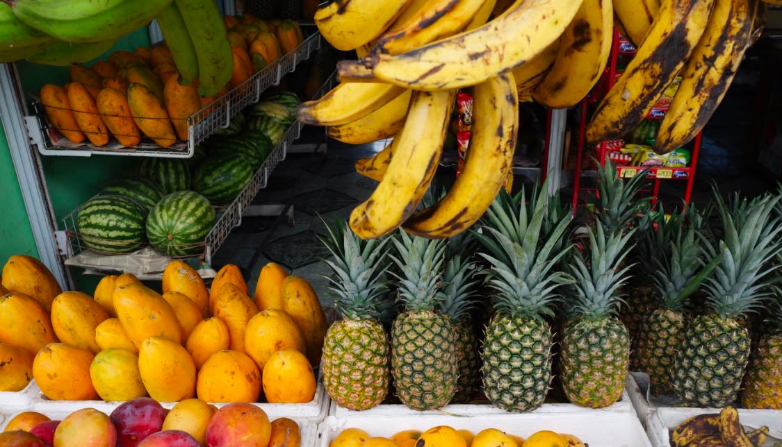 A vibrant local farmers market